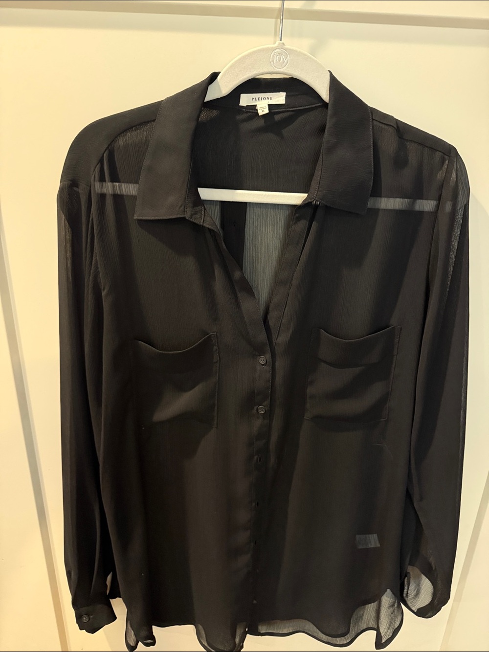 Pleione Black Sheer Button-Down Shirt - Lightweight Casual Men's Top